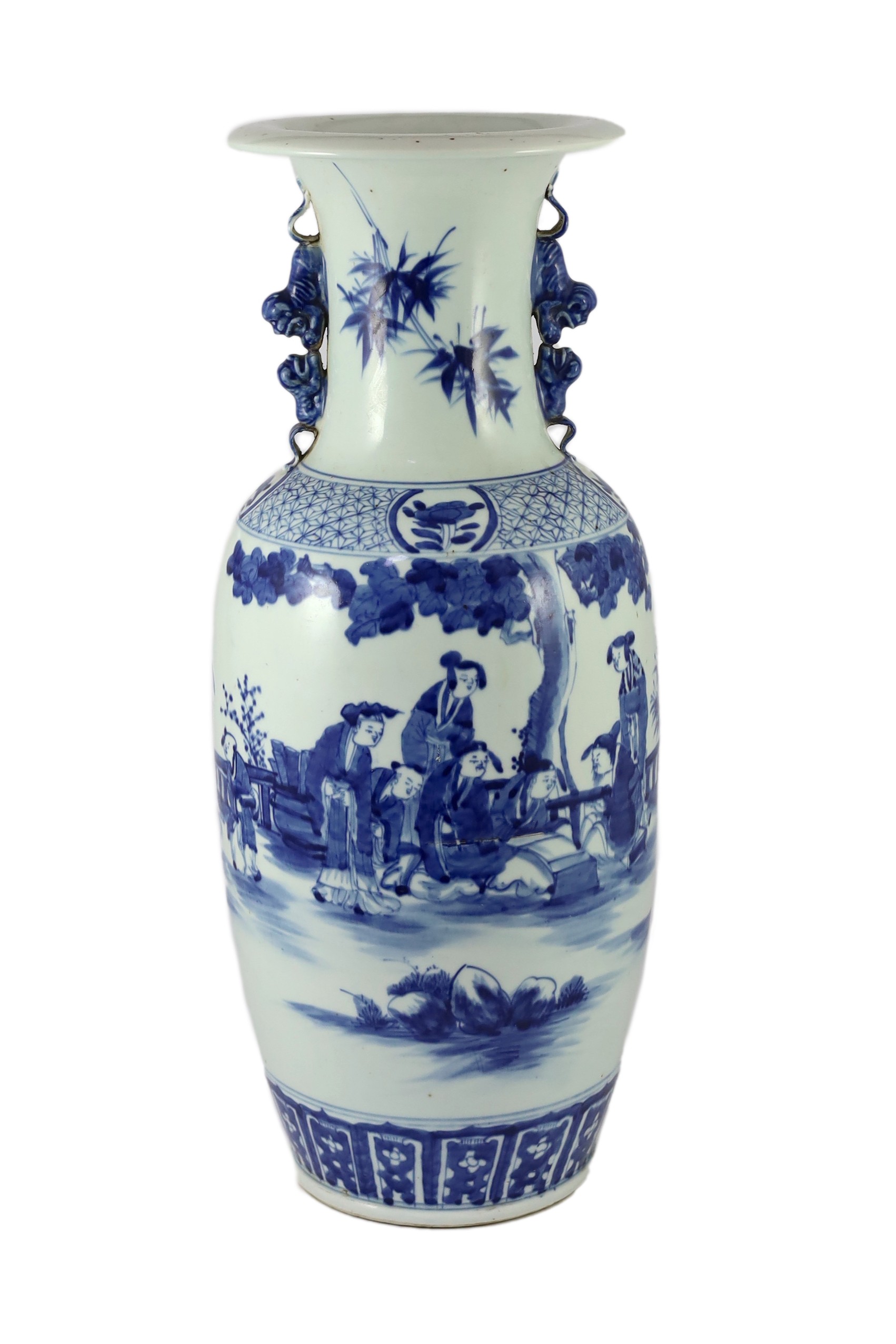 A large Chinese blue and white vase, early 20th century, 58.5cm high